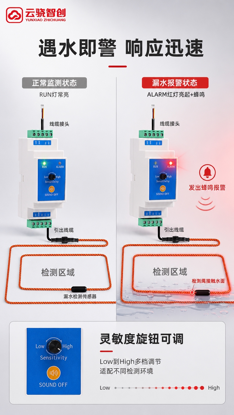 [商品] 使用【图1】水浸绳传感器产品图；保留全部结构、颜色和… - 图片创意预览