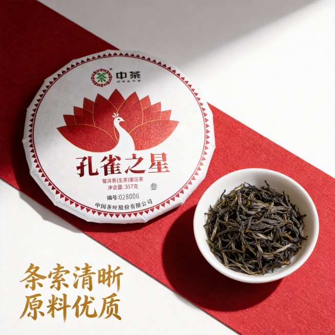 [主图 4] 干茶细节展示图，新中式国潮风格统一，展示干茶原料品质，合规设计不包含敏感内容。
[氛围风格] 自然干净，突出原料品质，吸引人购买。
[画质] 商业摄影质感、光线柔和通透、产品清晰真实、画预览效果