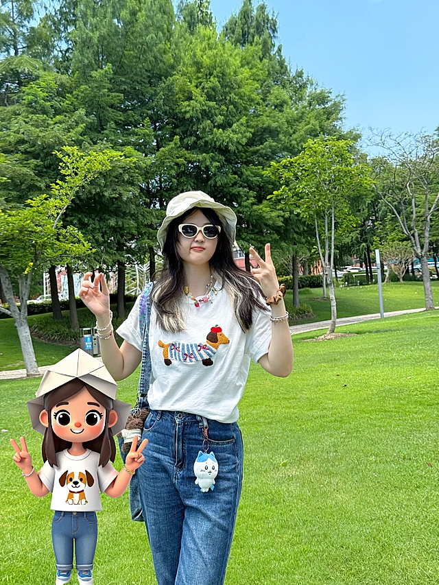 清新插画风，拟人卡通角色相伴，营造可爱夏日氛围。