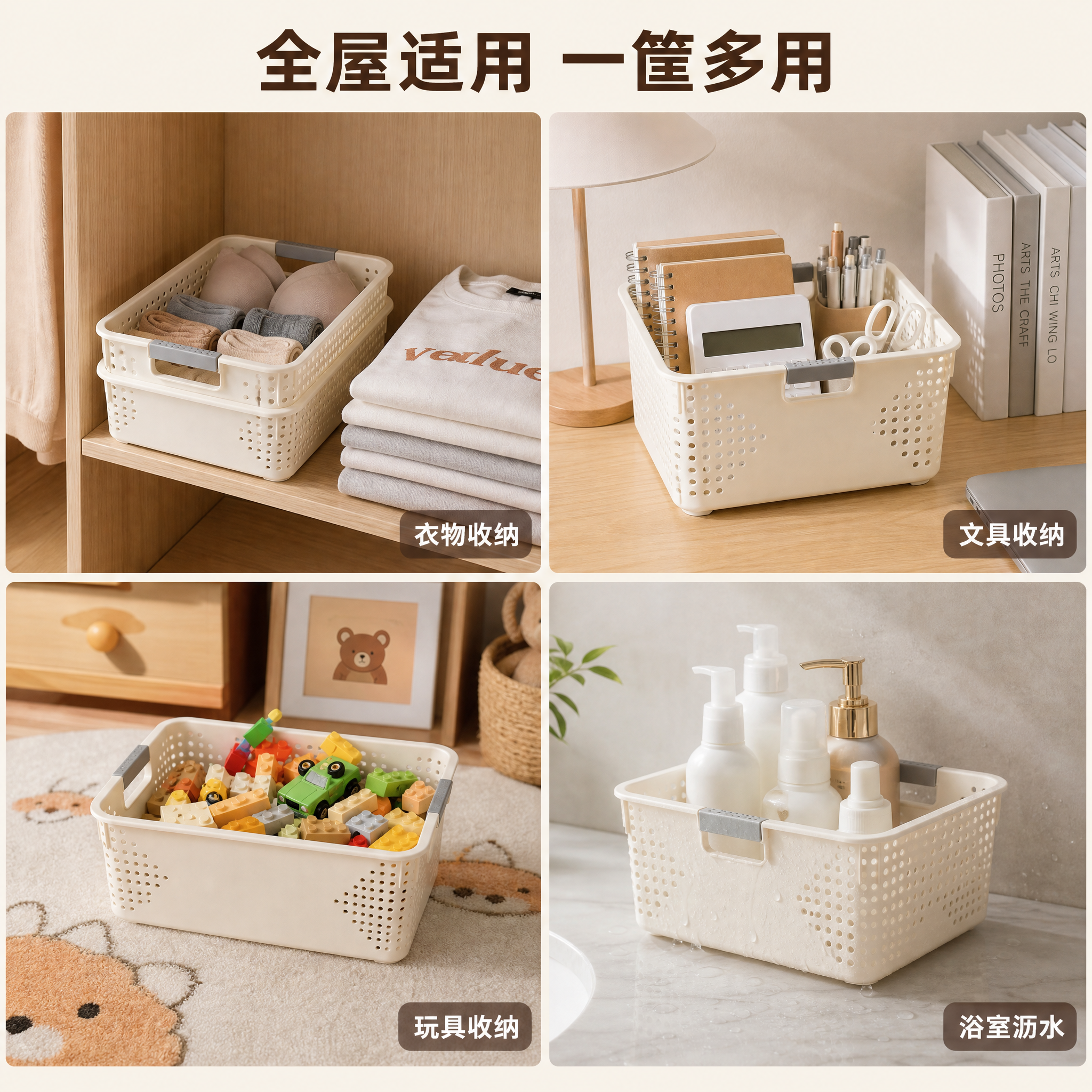 [主图-4] 收纳筐多场景适用宫格展示图 [氛围风格] 温暖家… - 图片创意预览