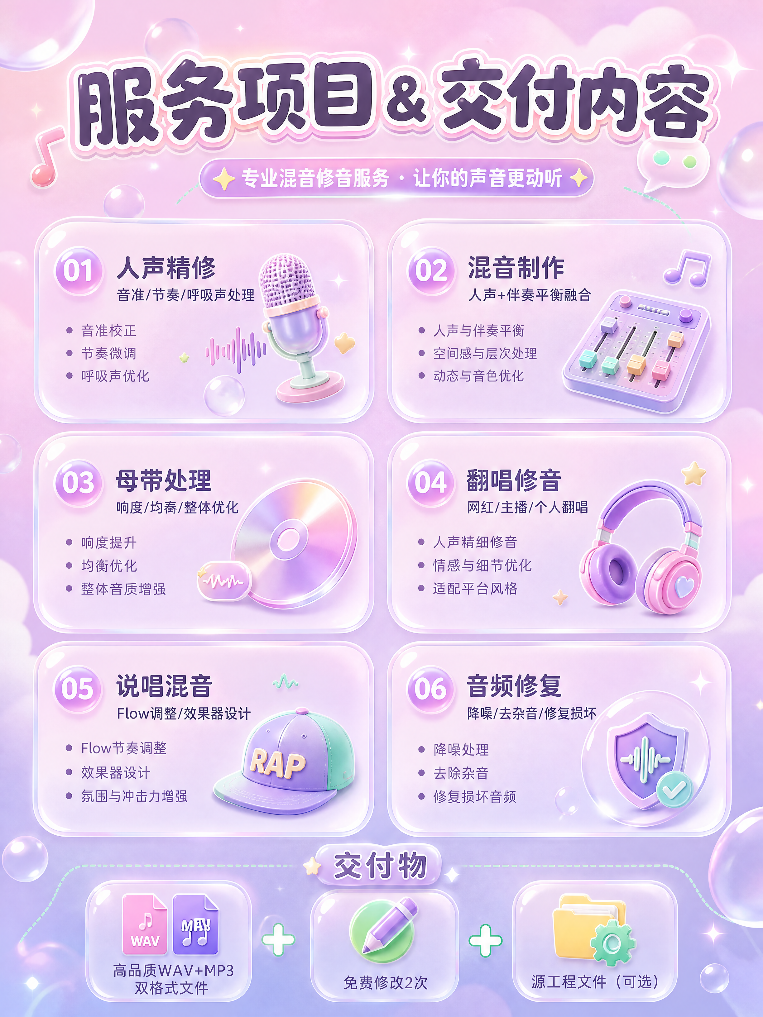 [商品] 混音修音服务，非实物服务类商品，无实体产品；服务项目… - 图片创意预览