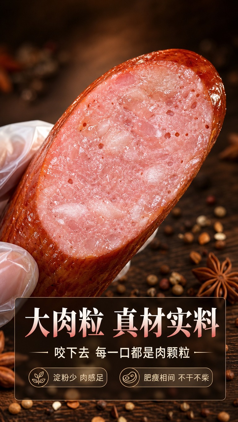 [商品] 使用【图4】御品红肠手持切面特写图；保留红肠切面的大… - 图片创意预览