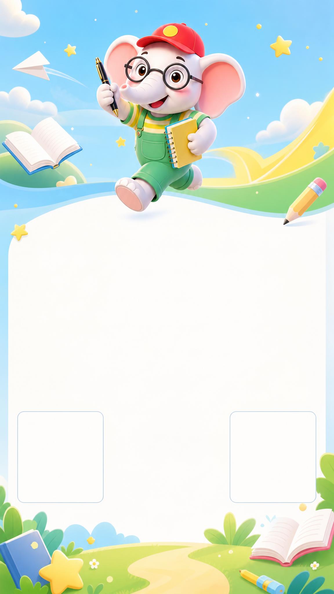 竖版教育机构征文活动海报背景图，明亮鲜活少年风，充满青春朝气。… - 图片创意预览