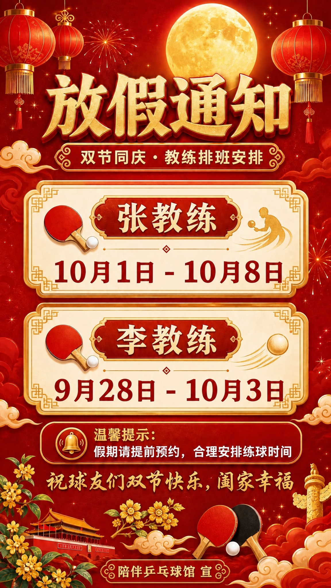 基于这张放假通知海报进行修改：1. 删除底部中间的二维码占位方… - 图片创意预览