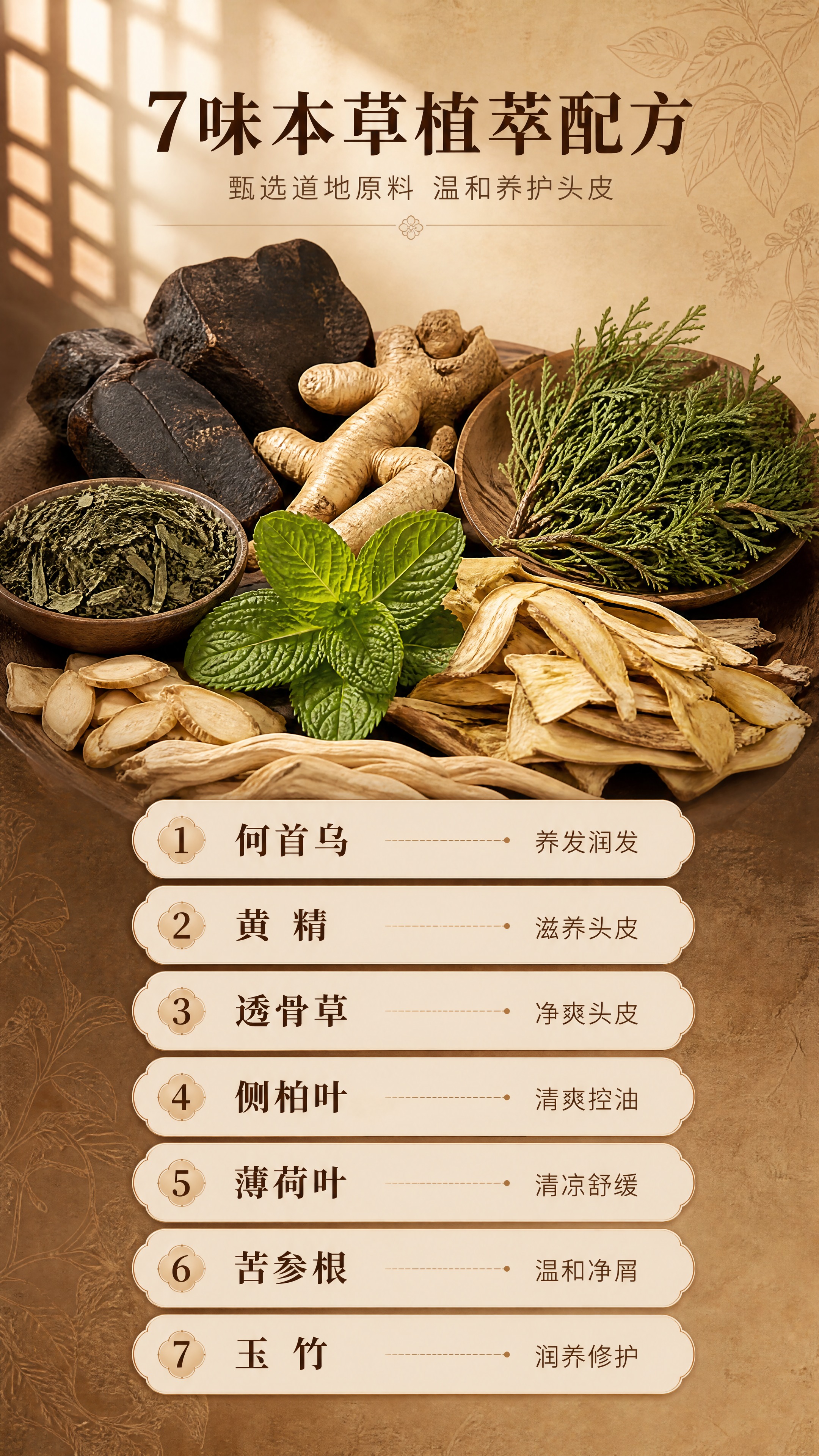 [商品] 本页为成分专页，以7味本草原料为视觉主体，不强制产品… - 图片创意预览