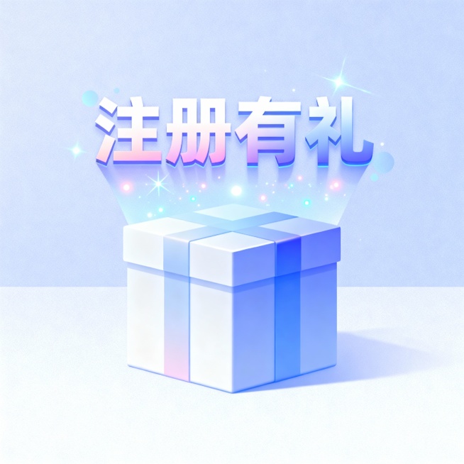 设计一个注册有礼的图片，比例要1：1预览效果