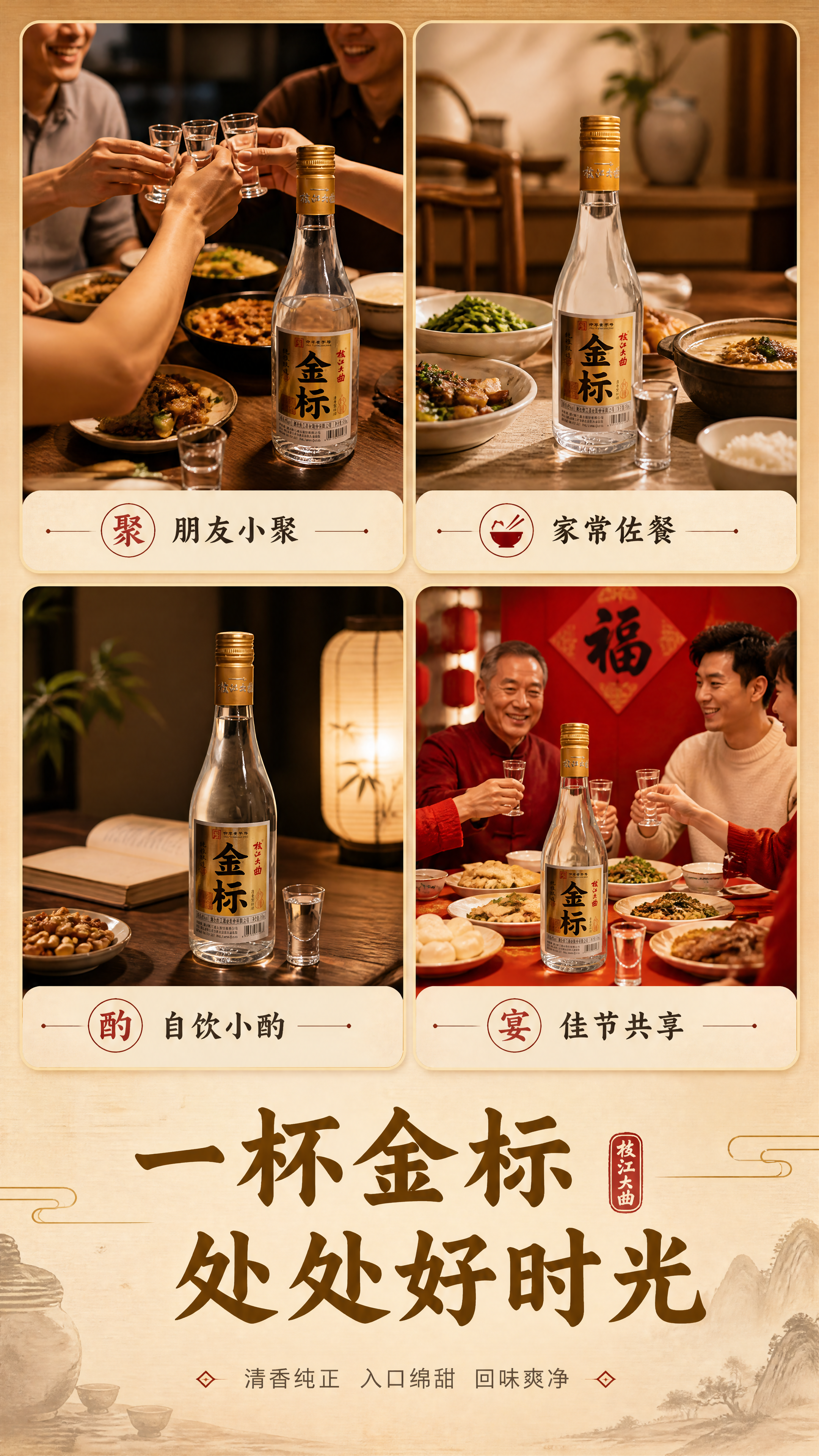 [商品] 使用【图1】枝江大曲金标清香型白酒；保留瓶身与标签全… - 图片创意预览