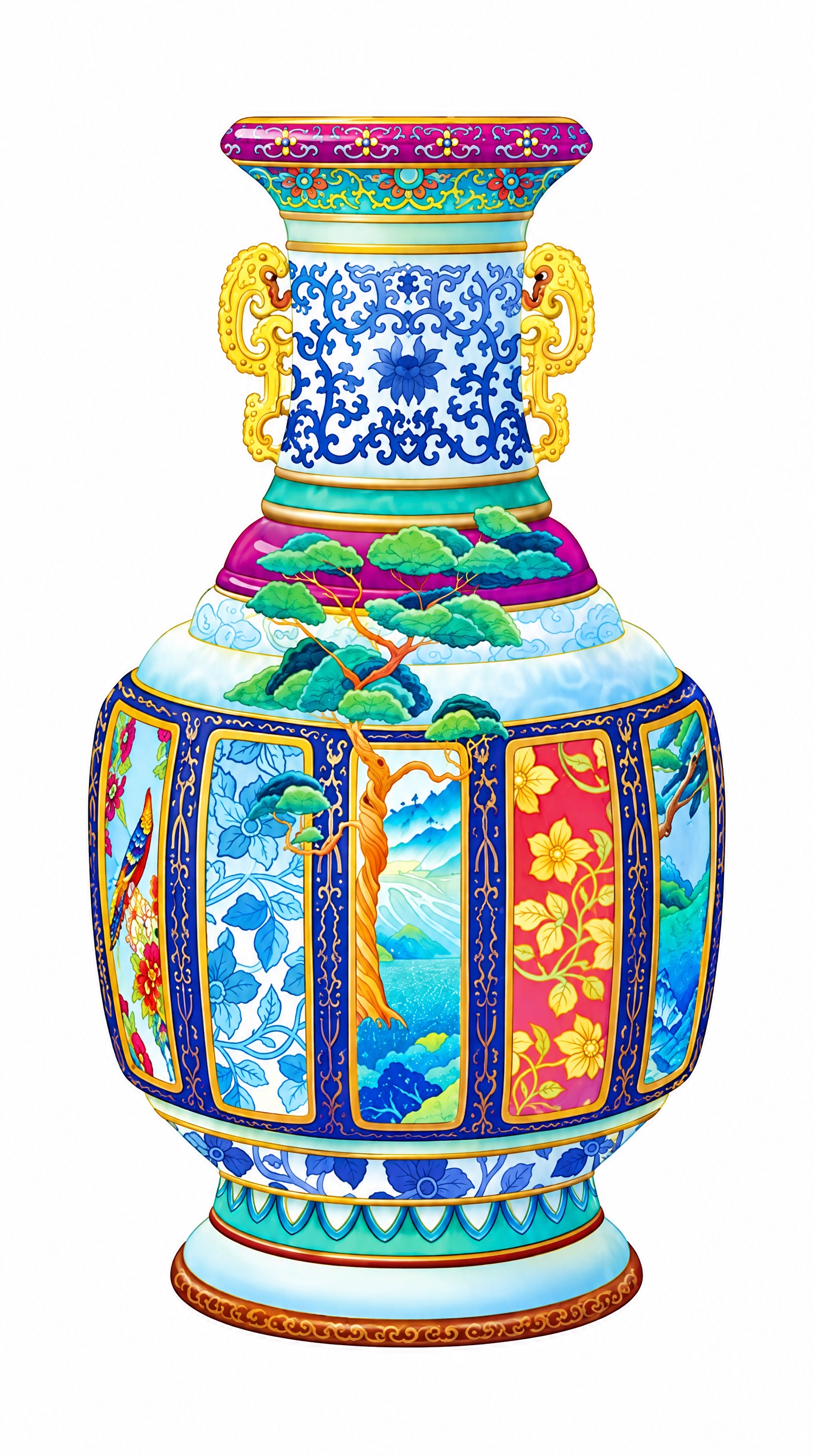 去除花瓶周围的背景与前景杂物，只保留花瓶本体，纯白背景，边缘干… - 图片创意预览