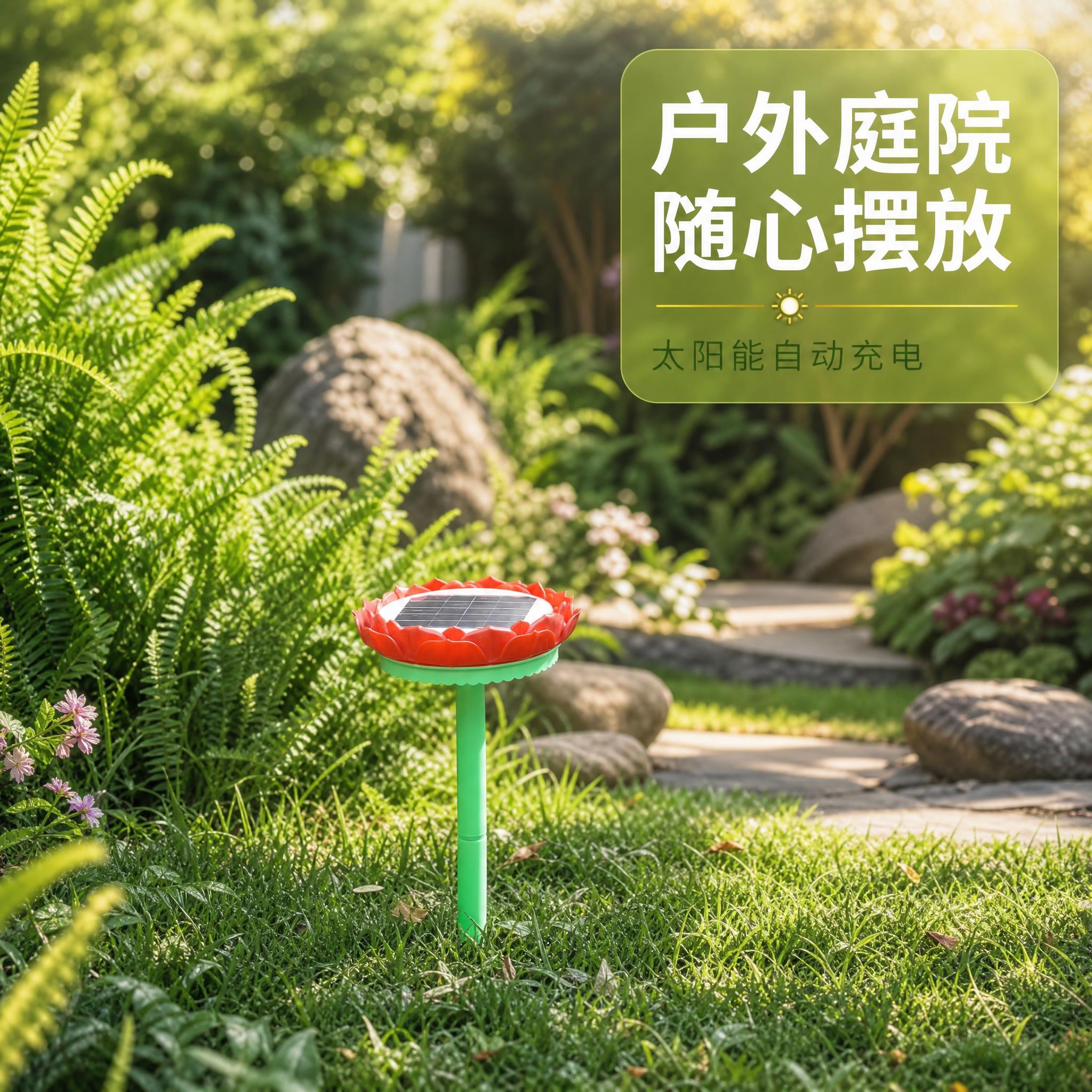 [主图-4] 户外庭院使用场景，展示产品插在花园草坪上的真实使… - 图片创意预览