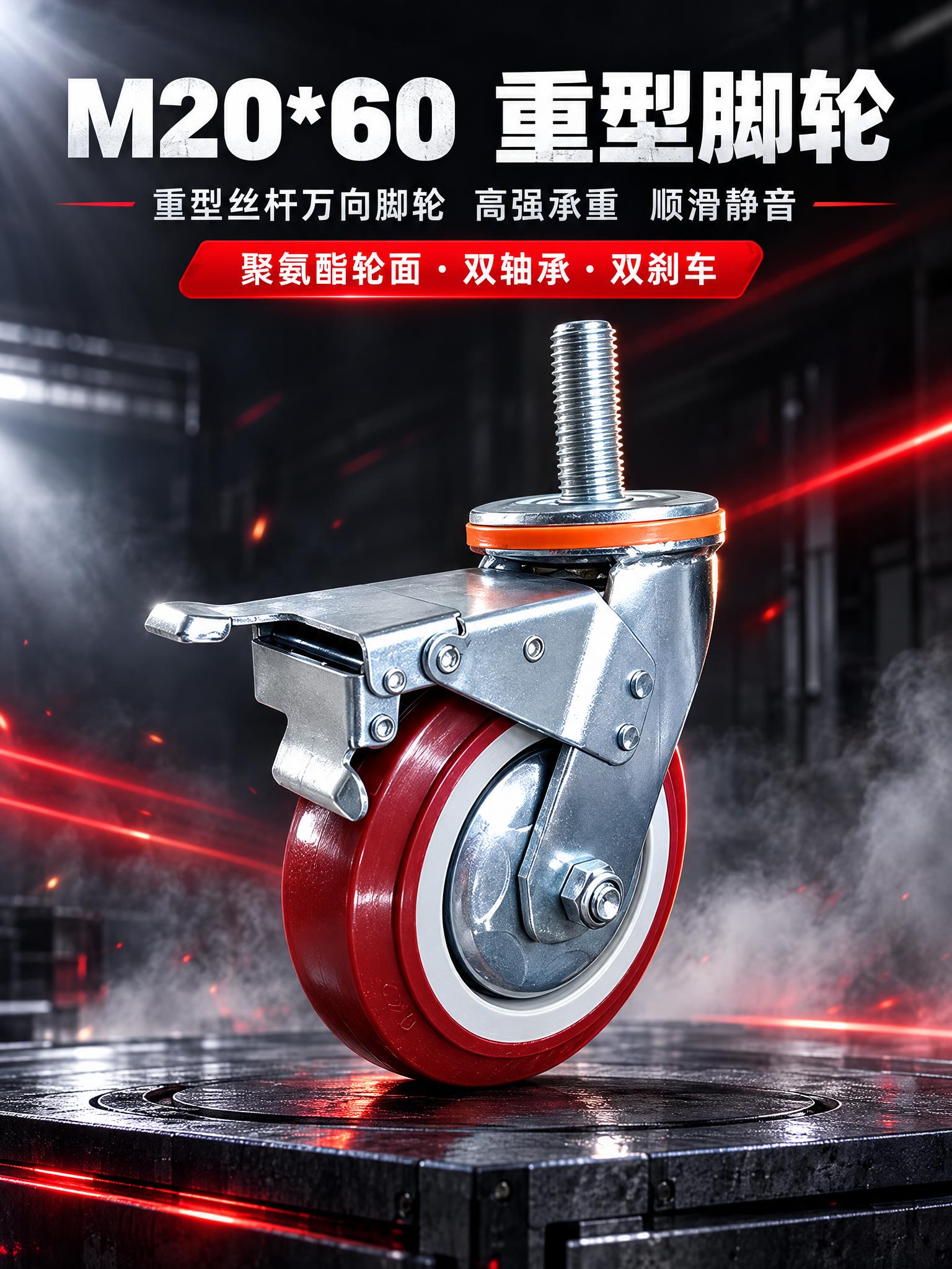 [商品] 使用【图9】带橙色密封圈的M20丝杆万向刹车脚轮作为… - 图片创意预览