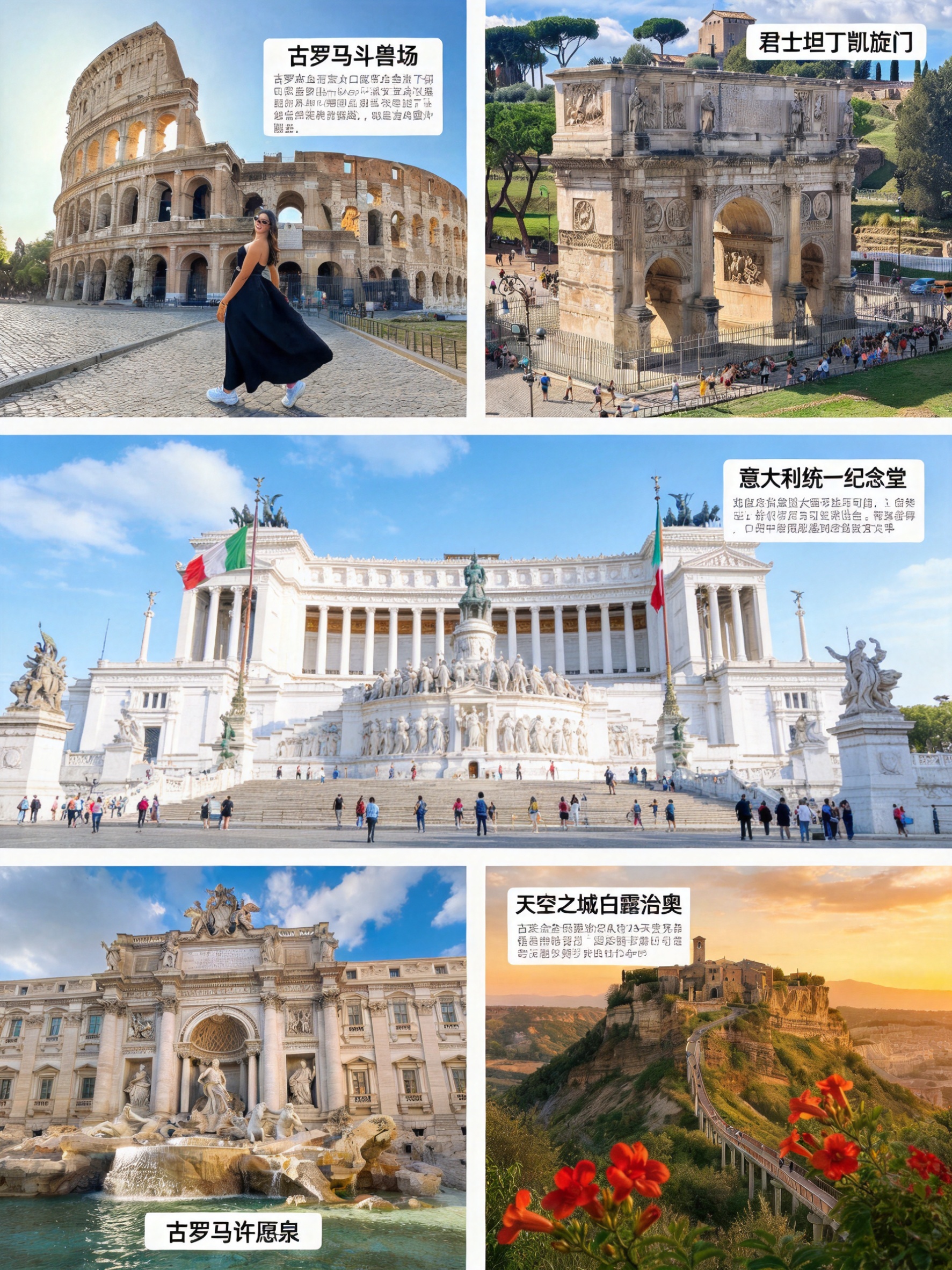 将5张意大利经典景点图片（天空之城白露里治奥古城更换为新上传图… - 图片创意预览