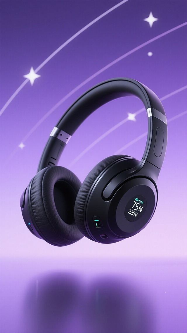 🎧黑色耳机双向快充，精准数显超酷炫🌟