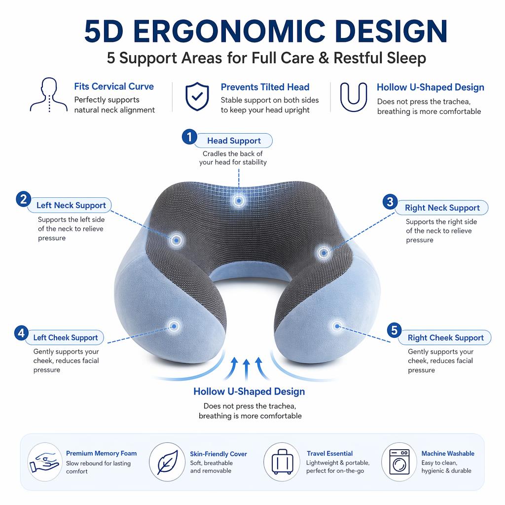 Memory Foam U-Shaped Neck Pillo… - 图片创意预览