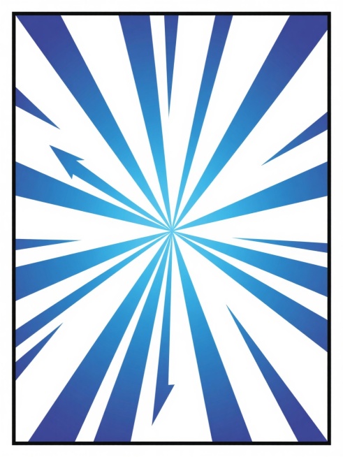一个保持漫画框构造的设计，整体采用干净风格，画面90%为空白区域。中心是由蓝色系渐变线条组成的放射状图案，线条从中心向外呈对称分布，颜色从中心的浅蓝色逐渐过渡到边缘的深蓝色，线条带有尖锐的箭头形状，线条之间留有大量空白，形成简洁而富有动感的视觉效果，整体给人一种清爽、现代的感觉。预览效果