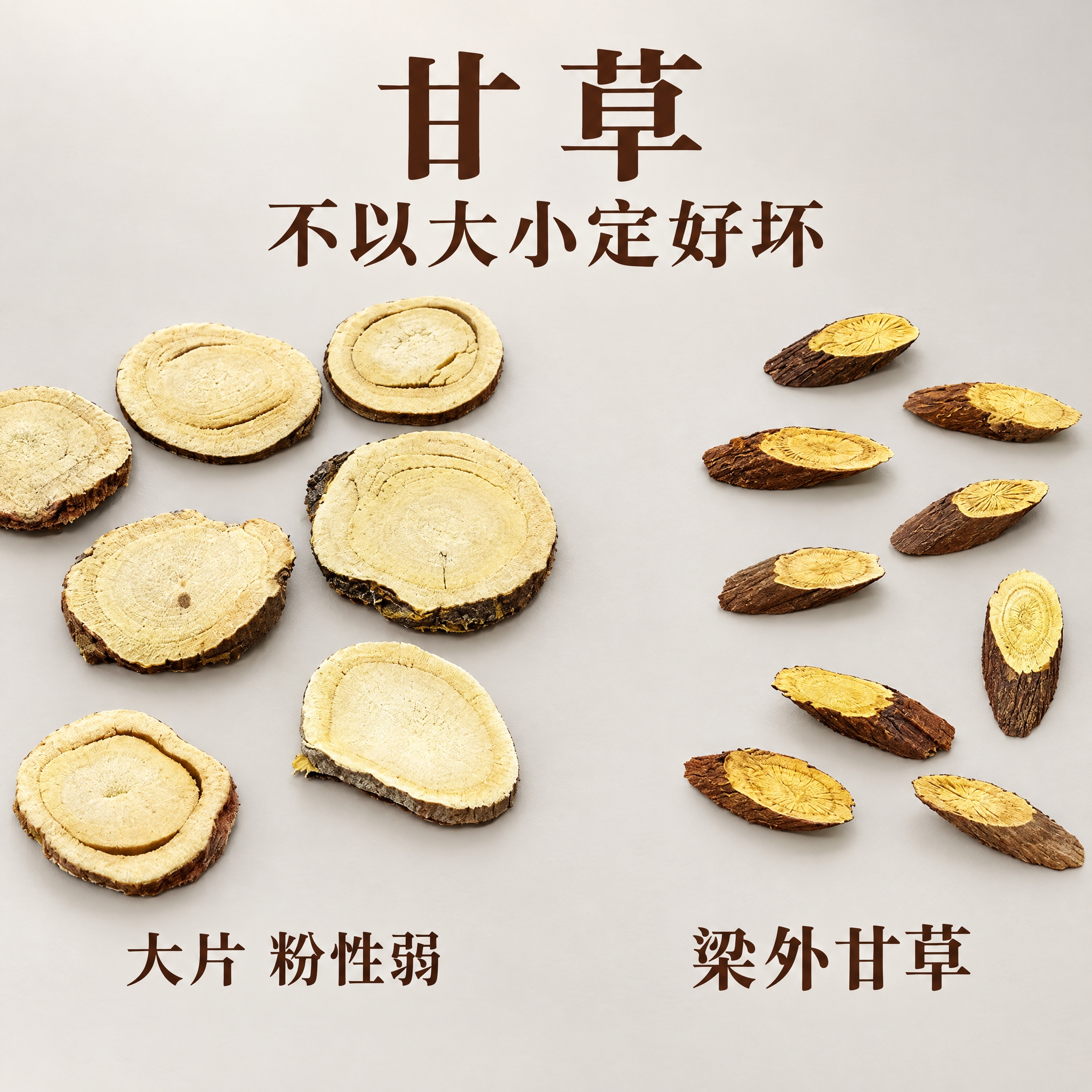 基于上传的甘草对比素材进行主图创作，严格使用上传素材，完整保留… - 图片创意预览
