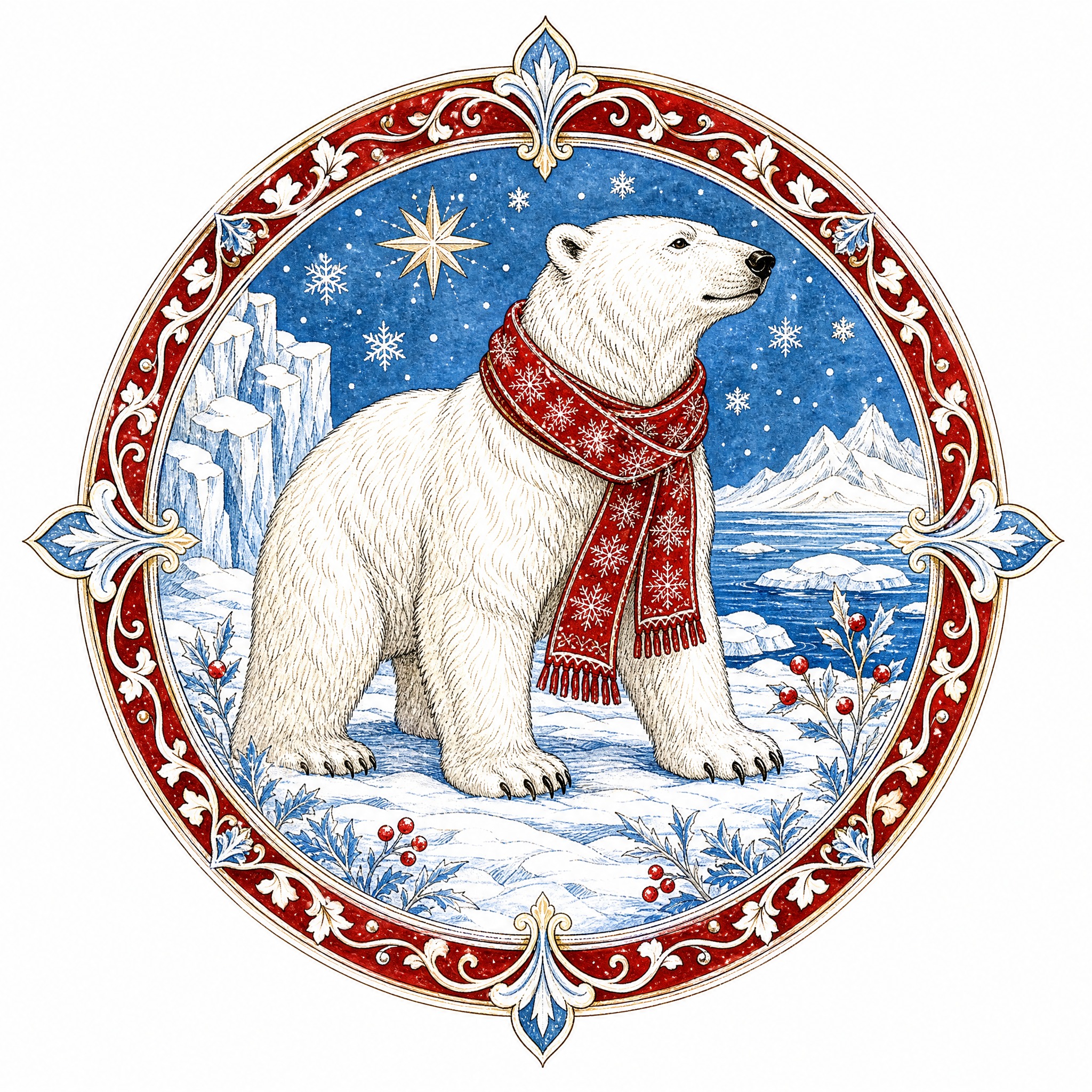 Christmas sticker, medieval ill… - 图片创意预览