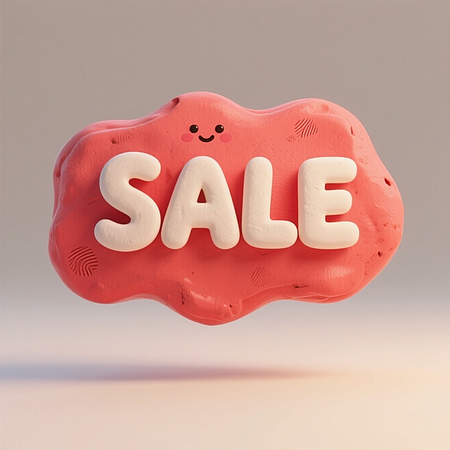 电商促销创意logo·粘土风