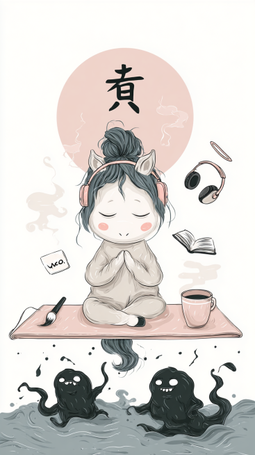 情绪稳定王者·「马上稳住」

谐音梗：马上 = 马（上）情绪
网络梗融合：“情绪稳定”、“精神内核强大”、“允许一切发生”
目标场景：心理健康、自我调侃、朋友间鼓励
插画详细描述：
主体：一匹姿态优雅预览效果