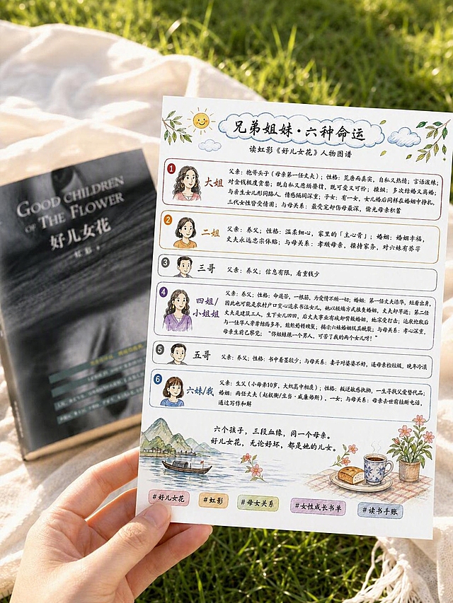 将图中的读书手账卡片的米黄色底色改为纯白色，保持卡片上的所有文字、插画、图案、排版完全不变，保持卡片外的背景（草地、白布、书本、手等）完全不变，整体画面风格、光影、构图保持一致