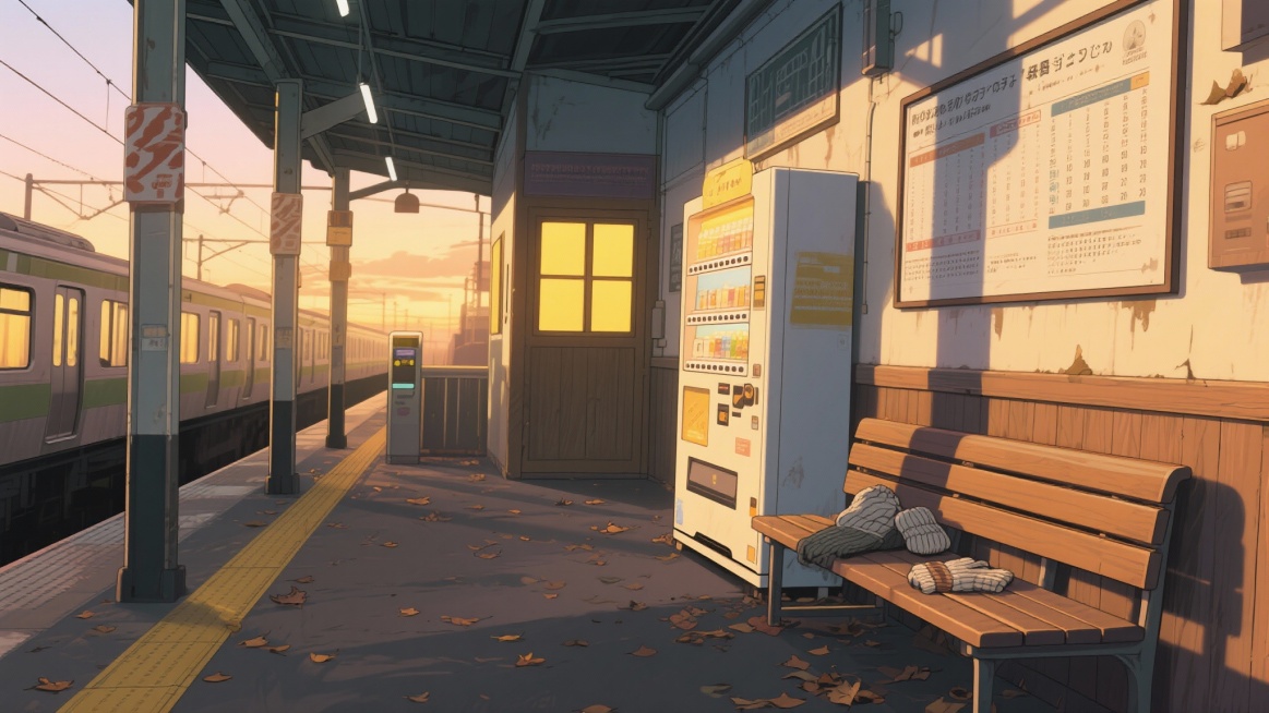 二次元，地铁站，细节丰富，暖黄色，氛围回忆，生成2张，不要人，4k预览效果