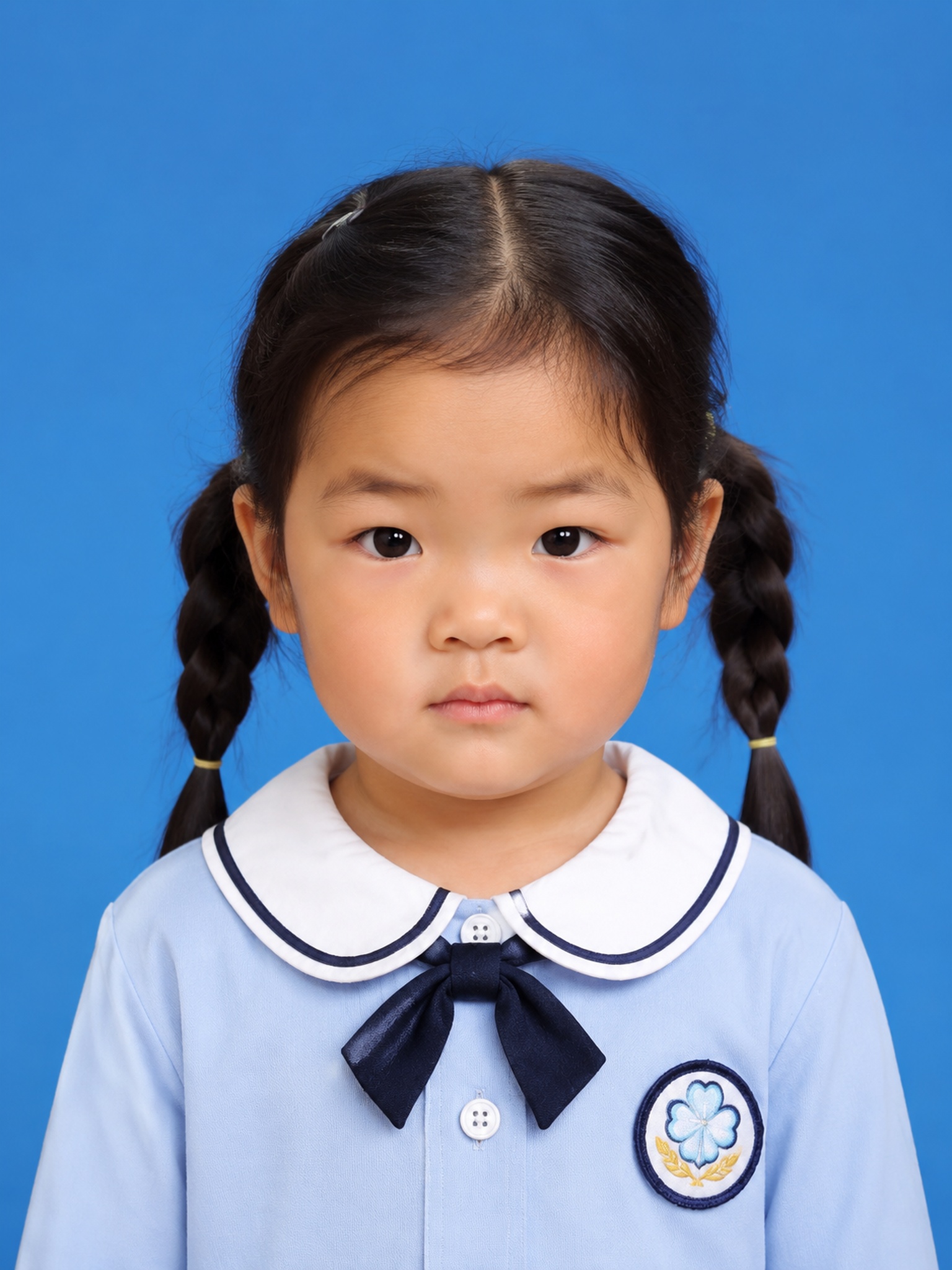 参考提供的4岁小女孩生活照，以第一张不笑的正脸五官和脸型为基准… - 图片创意预览