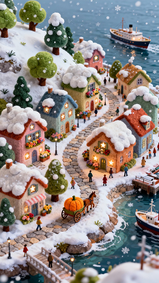 梦幻冬季海岛小镇