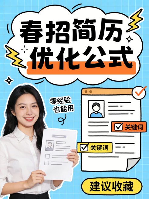 春招简历优化公式小红书封面预览效果