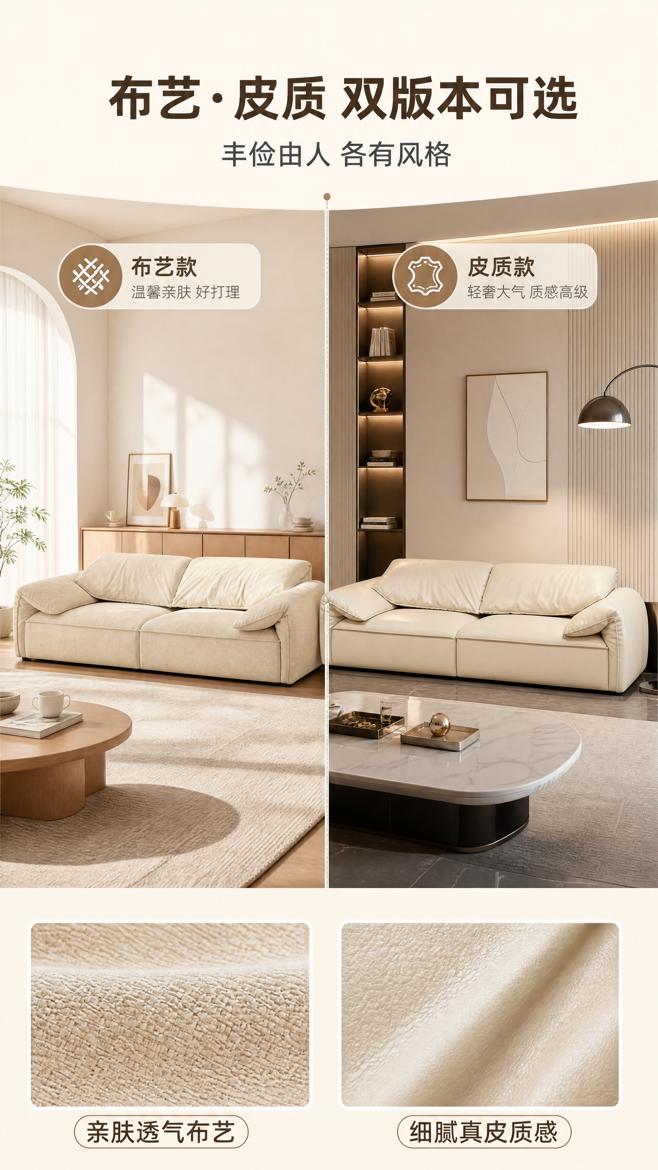 [商品] 使用【图1】奶油米色直排沙发为原型；左侧保留原图布艺… - 图片创意预览