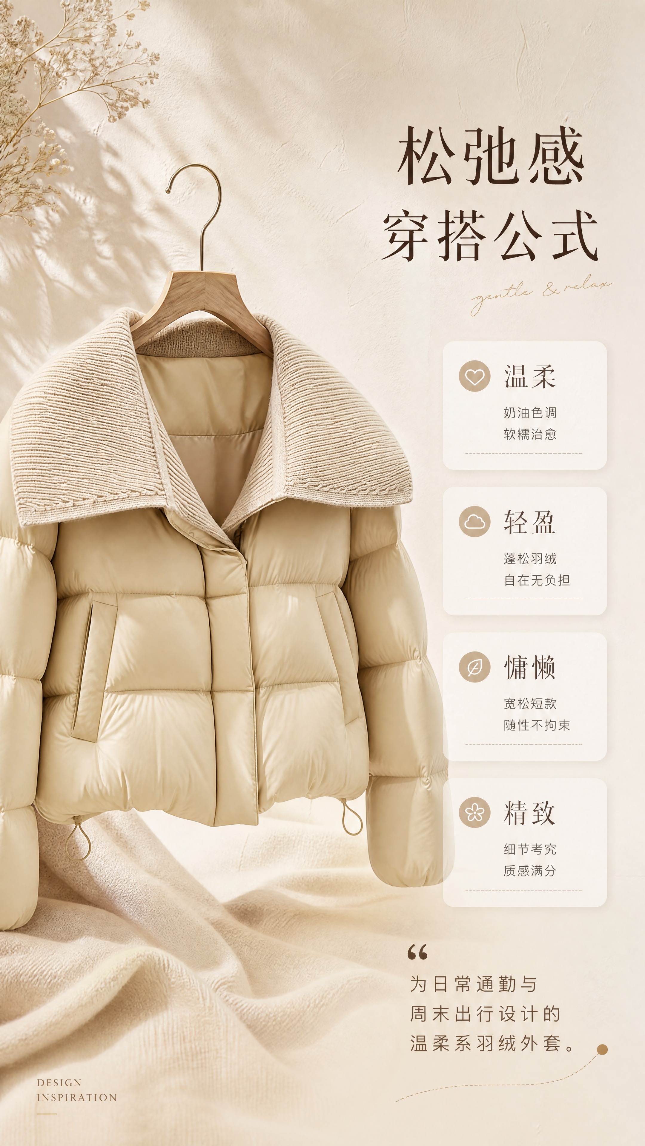 [商品] 使用【图1】奶黄色针织大翻领短款羽绒服；商品处理：保… - 图片创意预览
