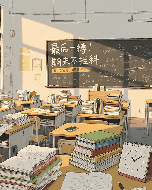 生成一个高校期末的图片