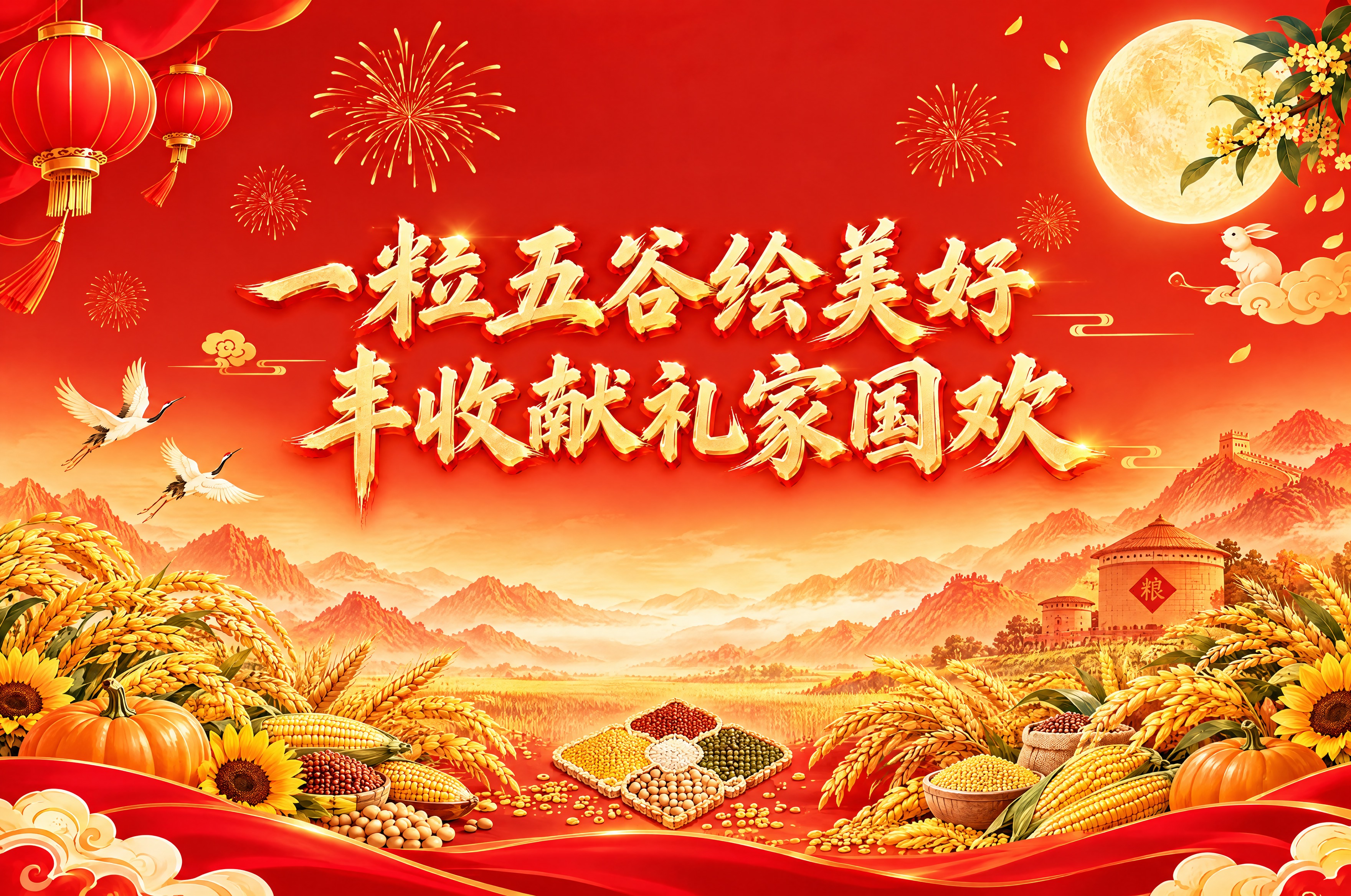 参考此图的色系和色调（中国红+金黄），画面风格全新设计，横版3… - 图片创意预览