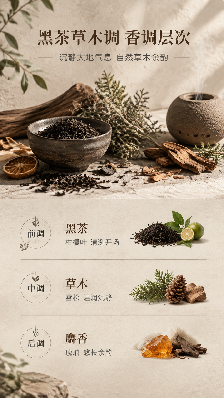 [商品] 香调专页，以香氛原料与自然元素为主视觉，可不带产品瓶… - 图片创意预览