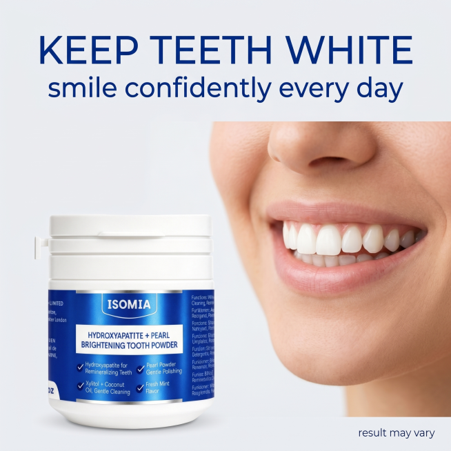 [主图 6] Keep teeth white confident smile卖点展示图。[氛围风格] 清新自信简约风。[画质] 商业摄影质感，光线柔和通透，产品清晰真实，画面干净高级。[元素] IS预览效果