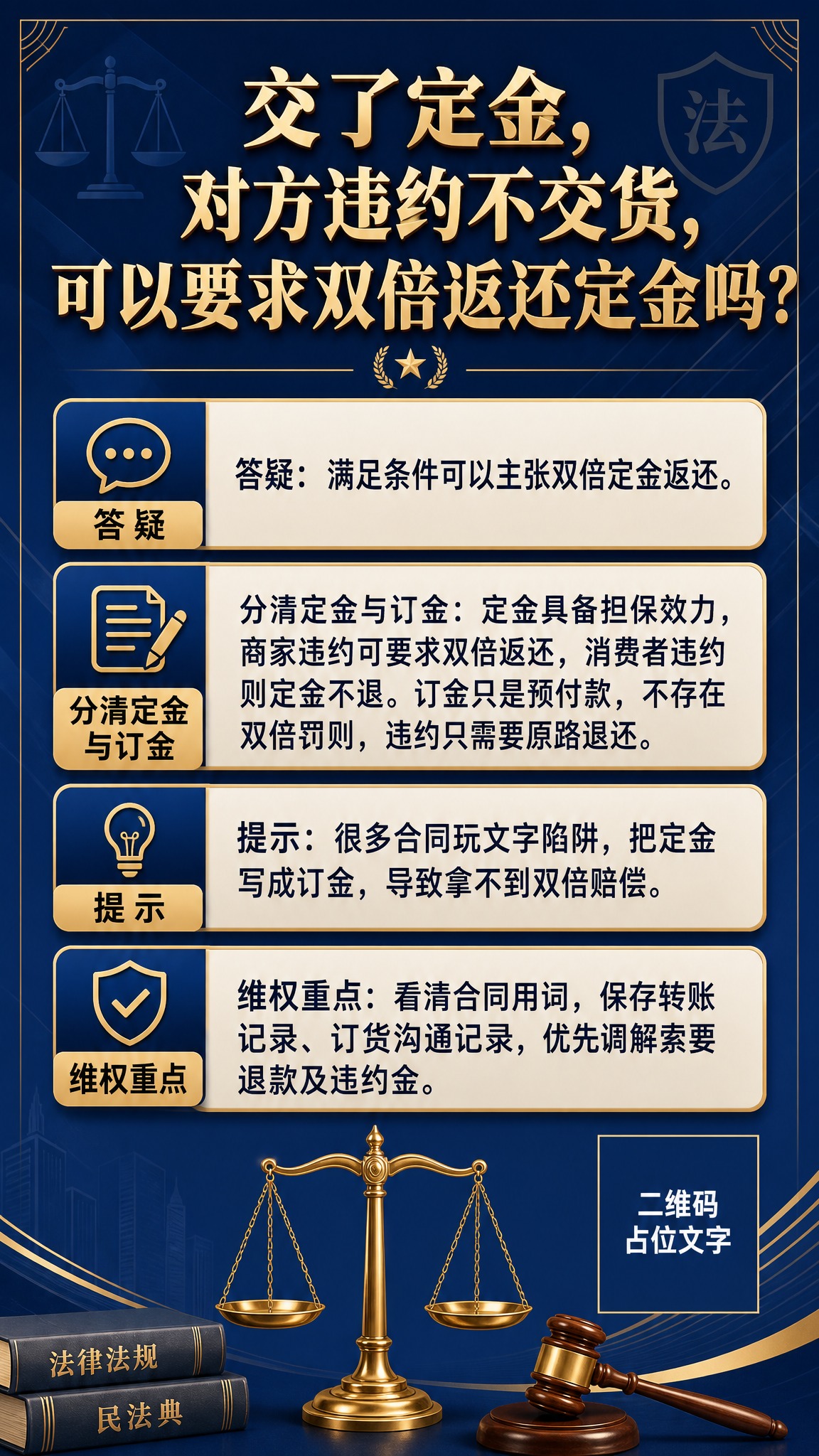 一张9:16竖版法律知识宣传海报，整体风格庄重正式简洁大方，体… - 图片创意预览