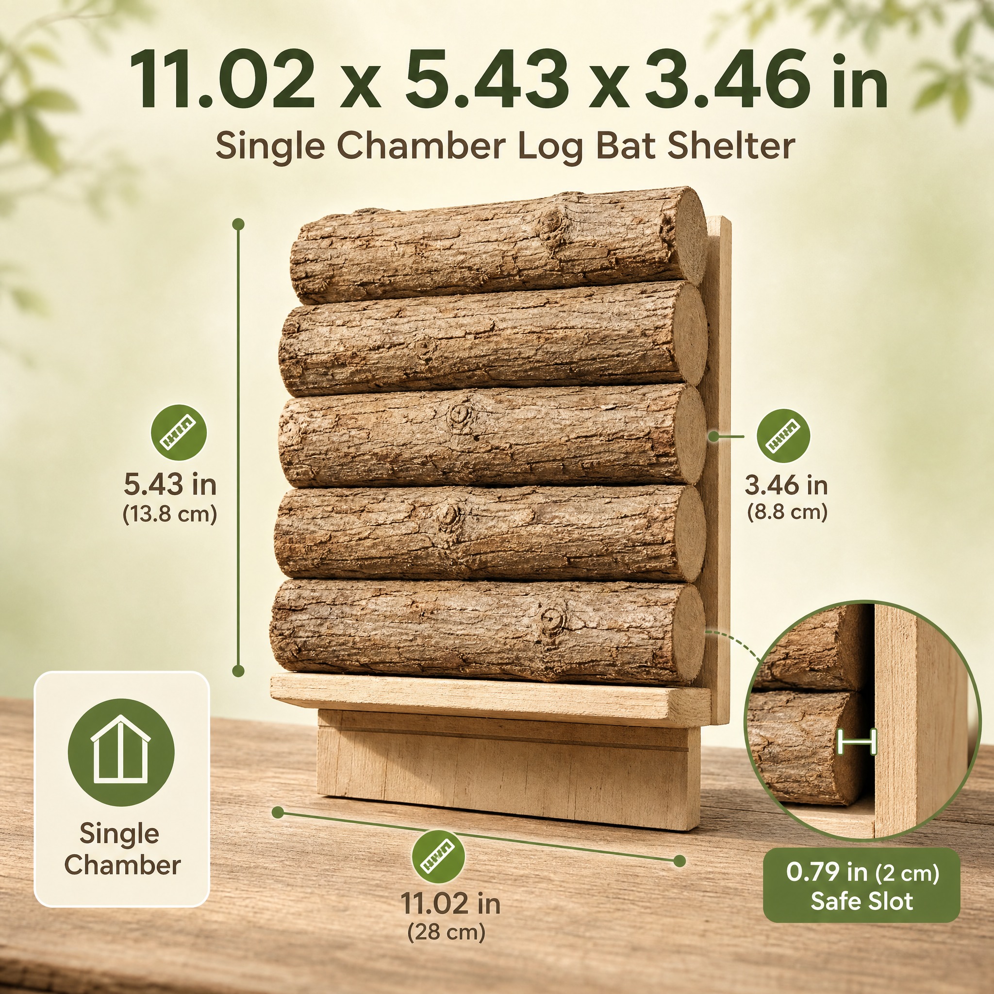 [主图-1] Natural Log Bat Shelter… - 图片创意预览
