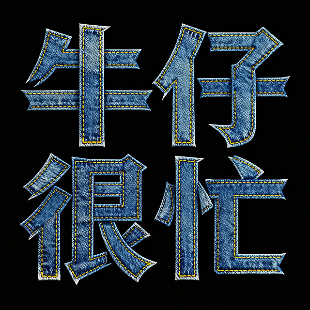 材质创意字体——面料/牛仔