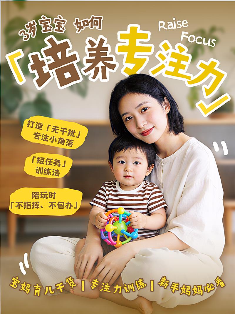 育儿母婴生活经验分享人像小红书封面