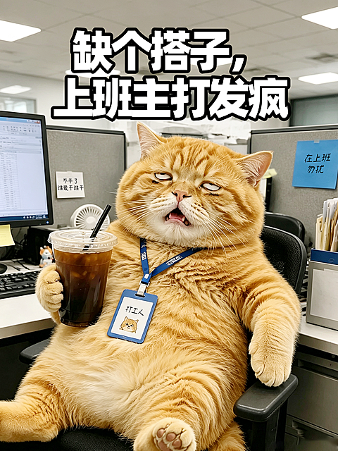 办公室打工人橘猫搞笑招聘小红书封面