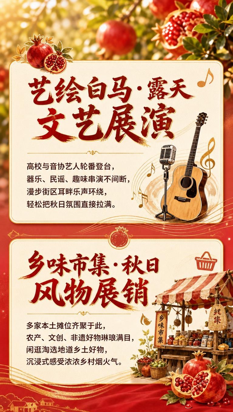 [商品] 使用【图1】石榴丰收场景作为秋日氛围背景素材；保留石… - 图片创意预览