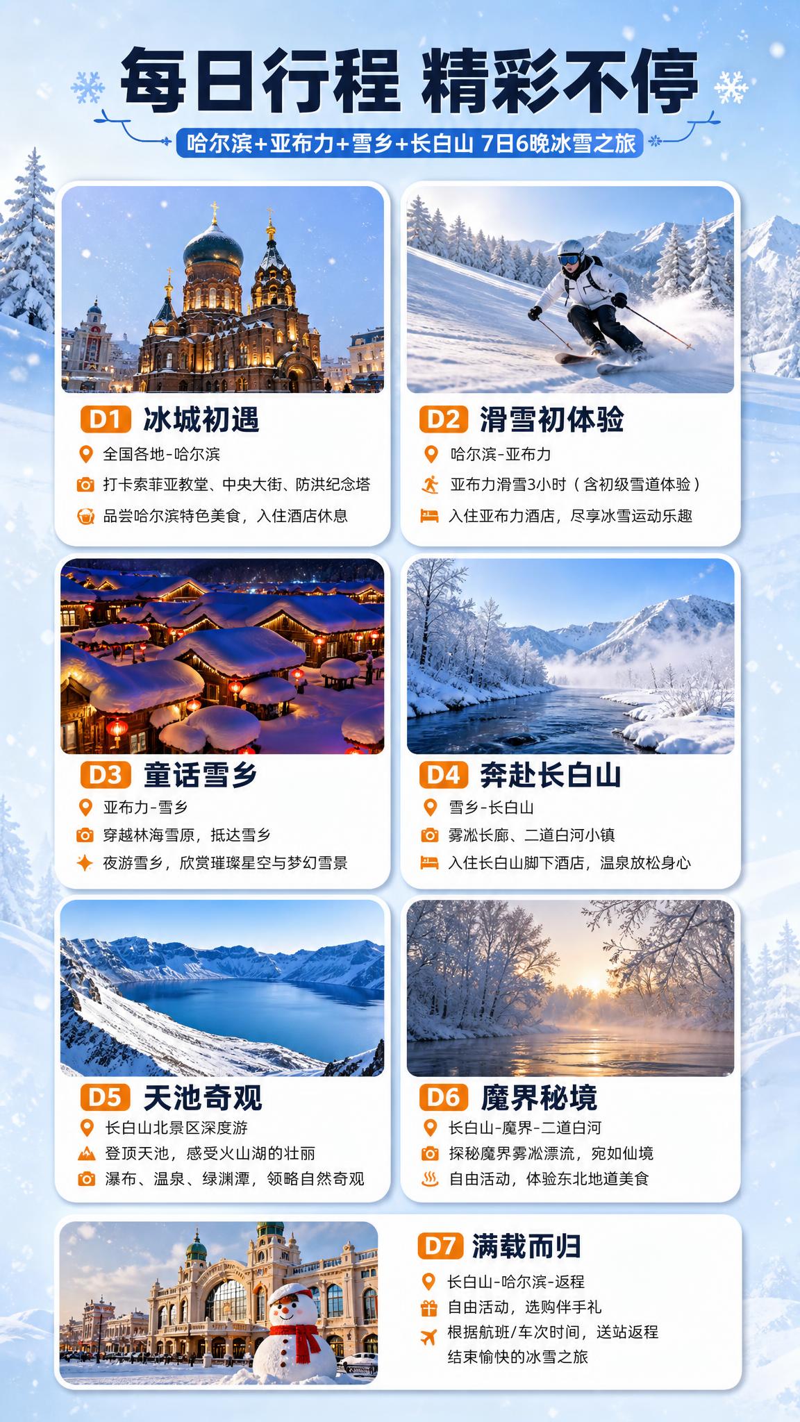 [商品] 旅游服务产品：哈尔滨+亚布力+雪乡+长白山7日6晚冰… - 图片创意预览
