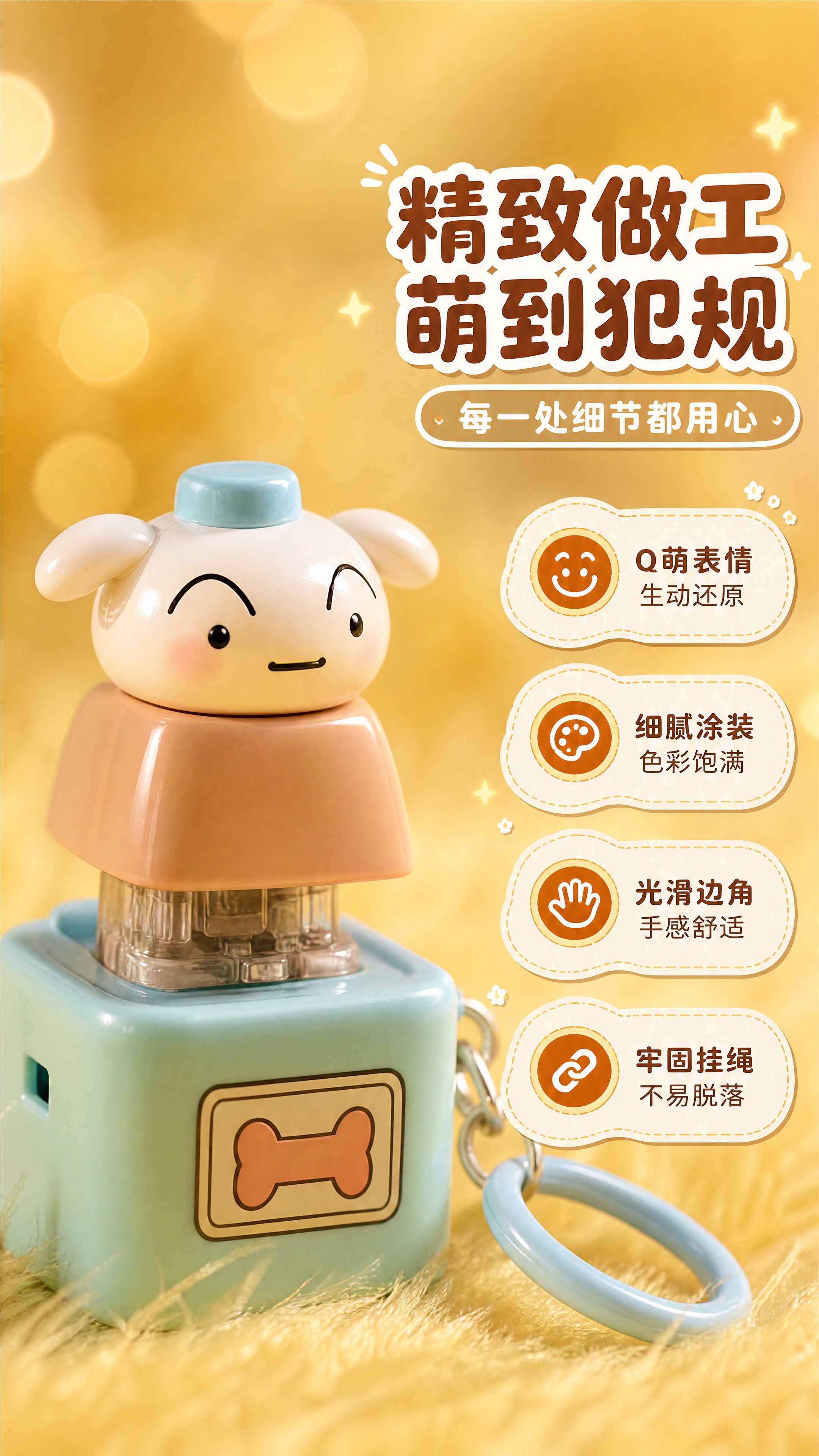[商品] 使用【图1】中的小白款发声钥匙扣；保留小白小狗造型、… - 图片创意预览