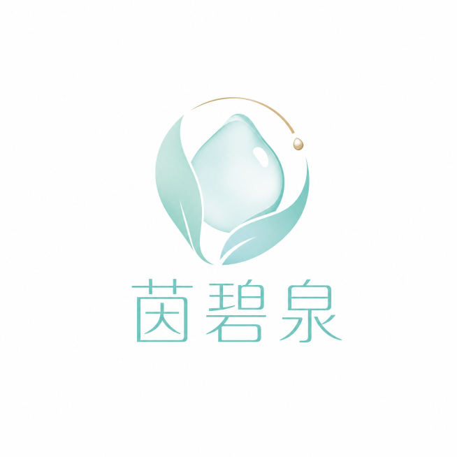 极简轻奢医美风女性私处护理品牌茵碧泉图形商标LOGO，结合露珠圆润轮廓做极简设计，象征纯净天然修护，整体干净高级、留白充足，无复杂图案，无低俗元素，矢量高清，简约大气，适合高端私护品牌使用，纯白背景，预览效果