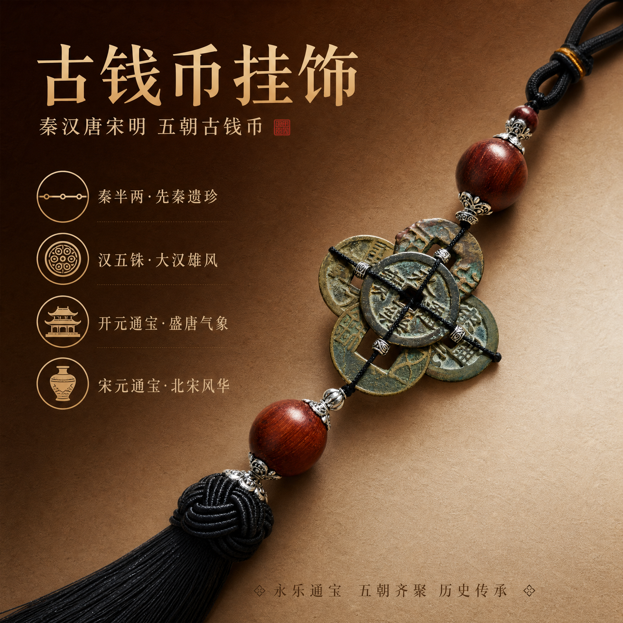 淘宝天猫电商主图，1:1正方形，高级渐变背景（上深棕下浅米棕渐… - 图片创意预览