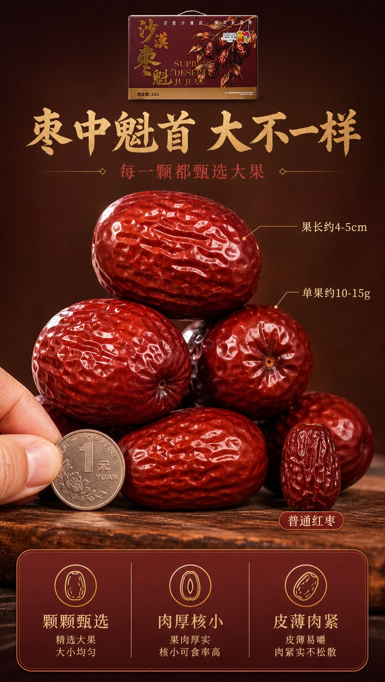 [商品] 使用【图2】沙漠枣魁礼盒正面图作顶部小露出；保留包装… - 图片创意预览