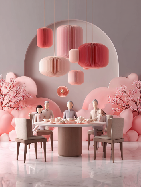Minimalist modern fresh light luxury Nordic interior space, studio lighting, minimalist background,预览效果