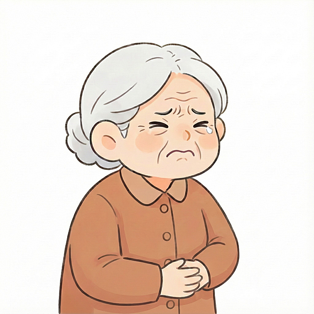 老奶奶感到疼痛