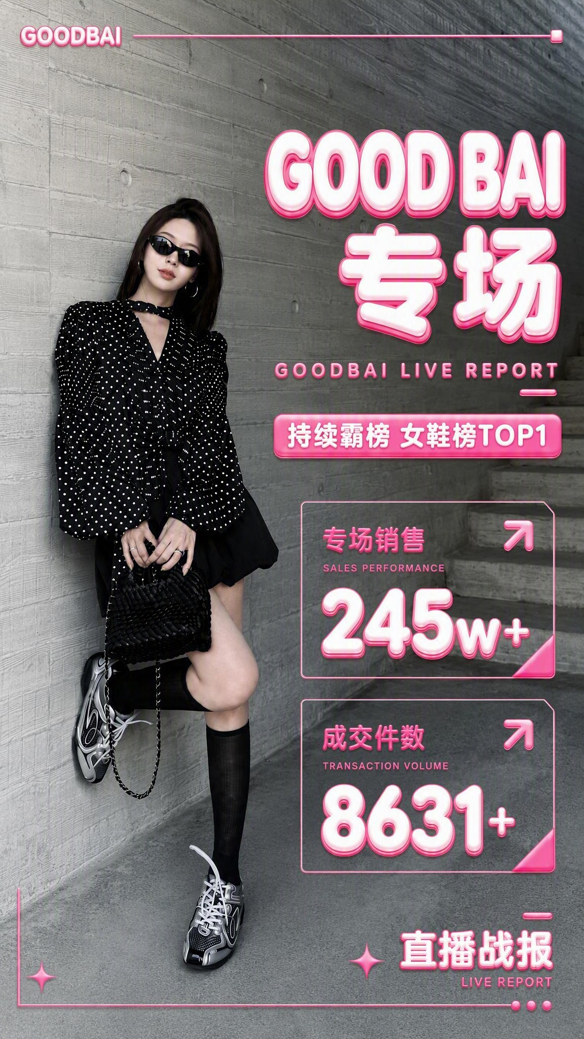 将图1海报的背景替换为图2的原始水泥墙楼梯背景，其他所有元素保… - 图片创意预览