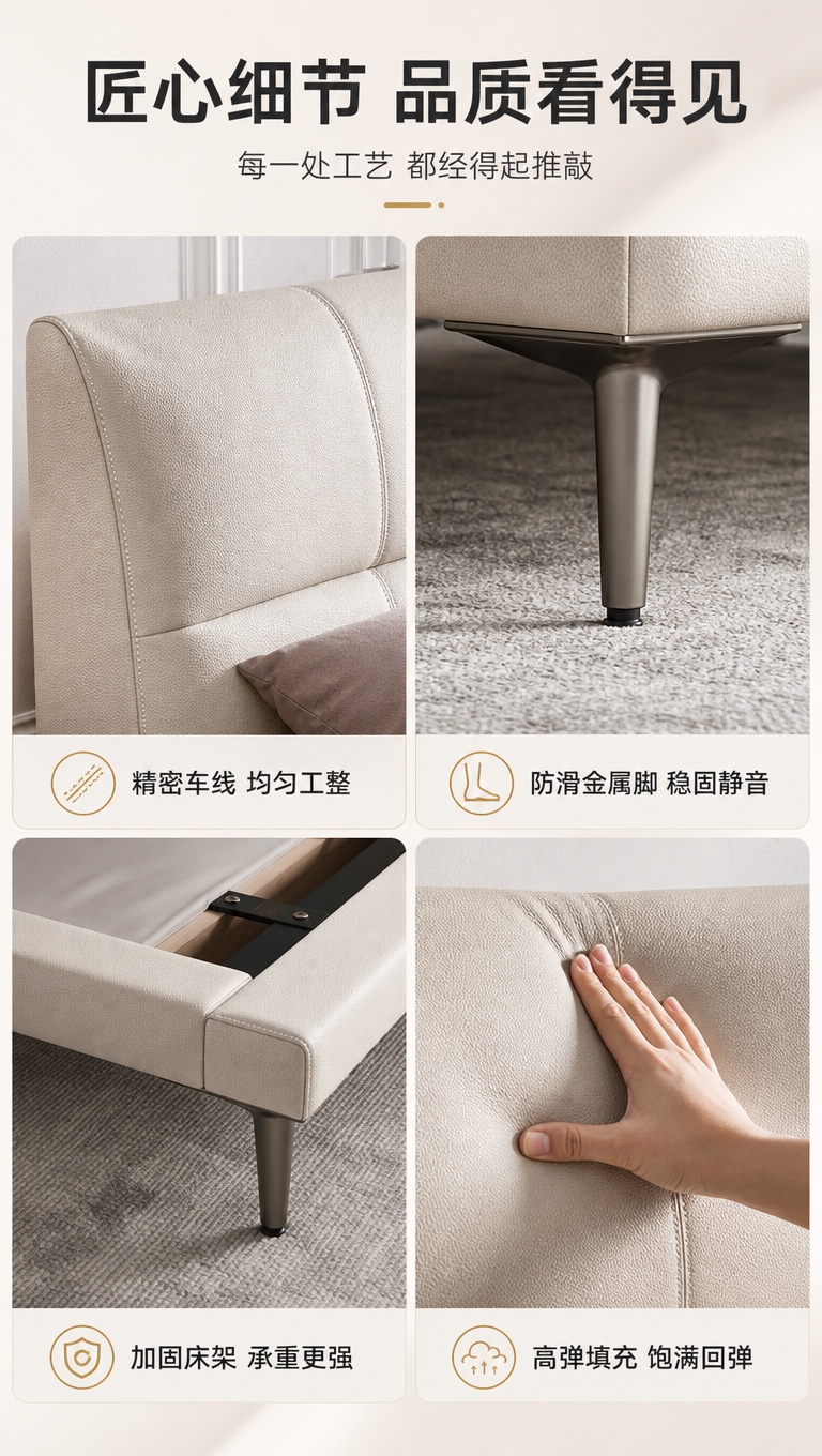 [商品] 使用【图1】意式轻奢高饱满软包床；保留双段式软包床头… - 图片创意预览