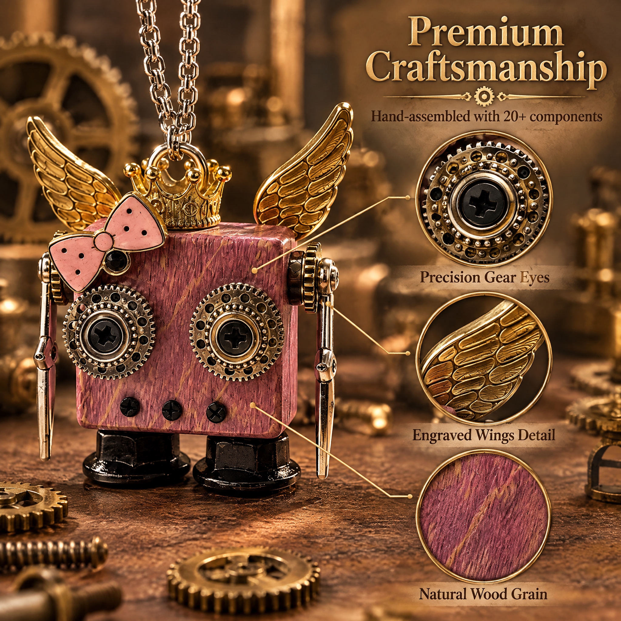 [主图-2] Steampunk Wooden Robot P… - 图片创意预览
