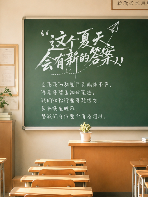 毕业季语录分享记录教室实景风小红书封面预览效果